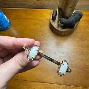 Elton Gold Cuff Bracelet in Ivory Mother-of-Pearl